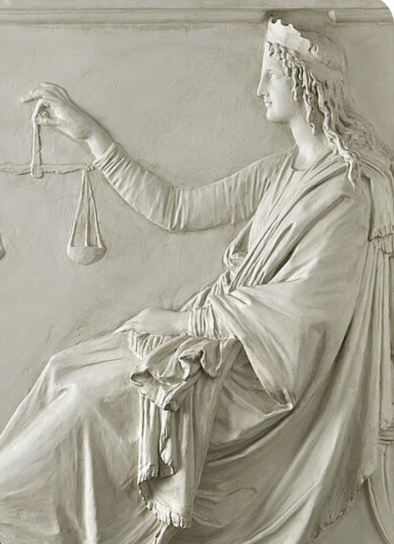 A relief of justice holding scales