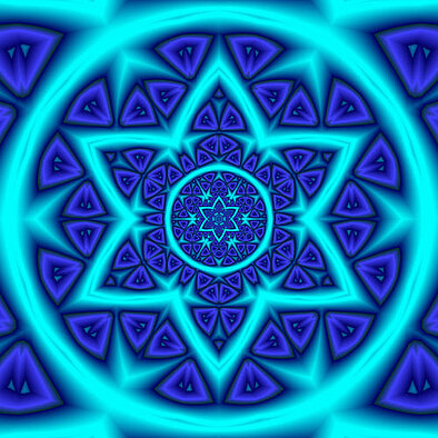Blue psychadelic Star of David image